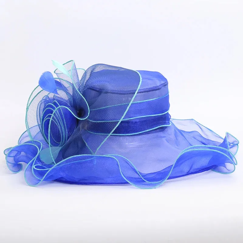 Wide Brim Organza Kentucky Derby Hats Spring Race Season