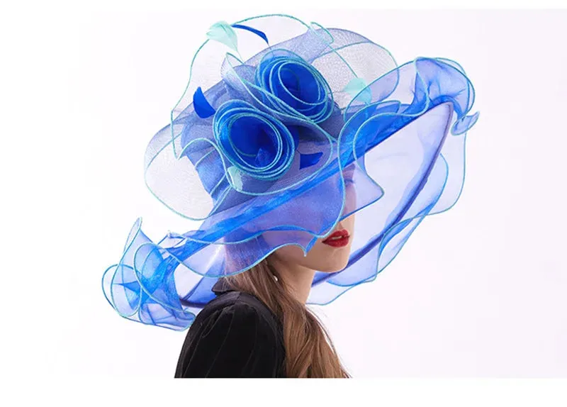 Wide Brim Organza Kentucky Derby Hats Spring Race Season