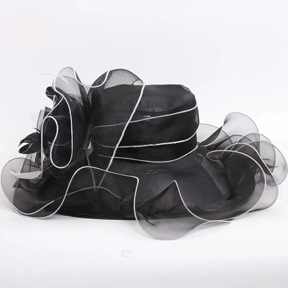 Wide Brim Organza Kentucky Derby Hats Spring Race Season