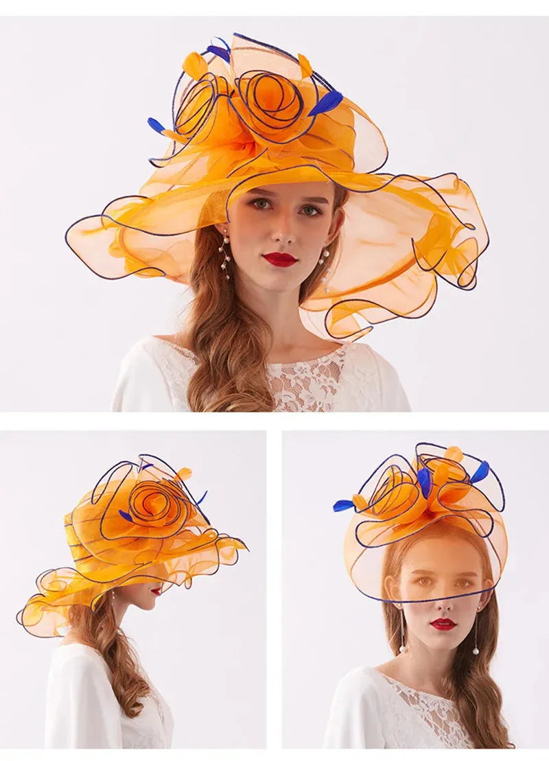 Wide Brim Organza Kentucky Derby Hats Spring Race Season