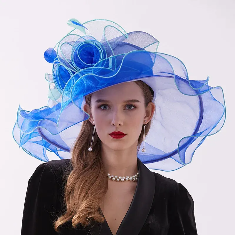 Wide Brim Organza Kentucky Derby Hats Spring Race Season