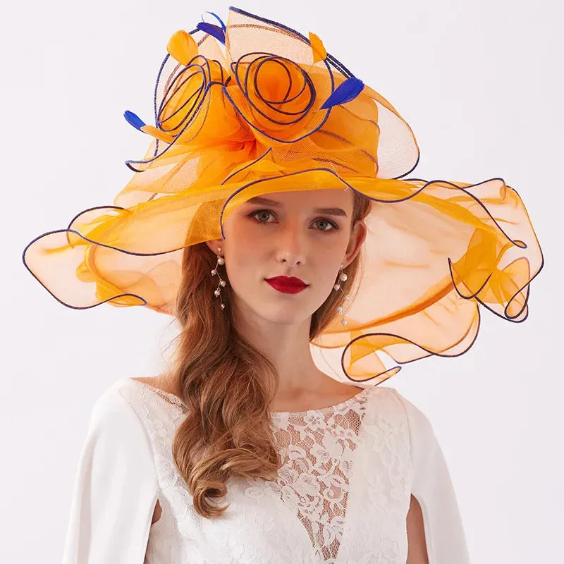 Wide Brim Organza Kentucky Derby Hats Spring Race Season