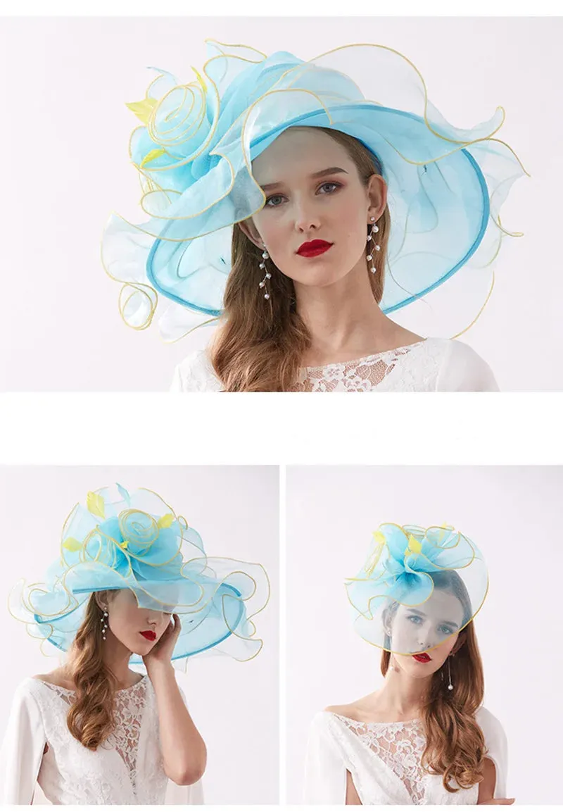 Wide Brim Organza Kentucky Derby Hats Spring Race Season