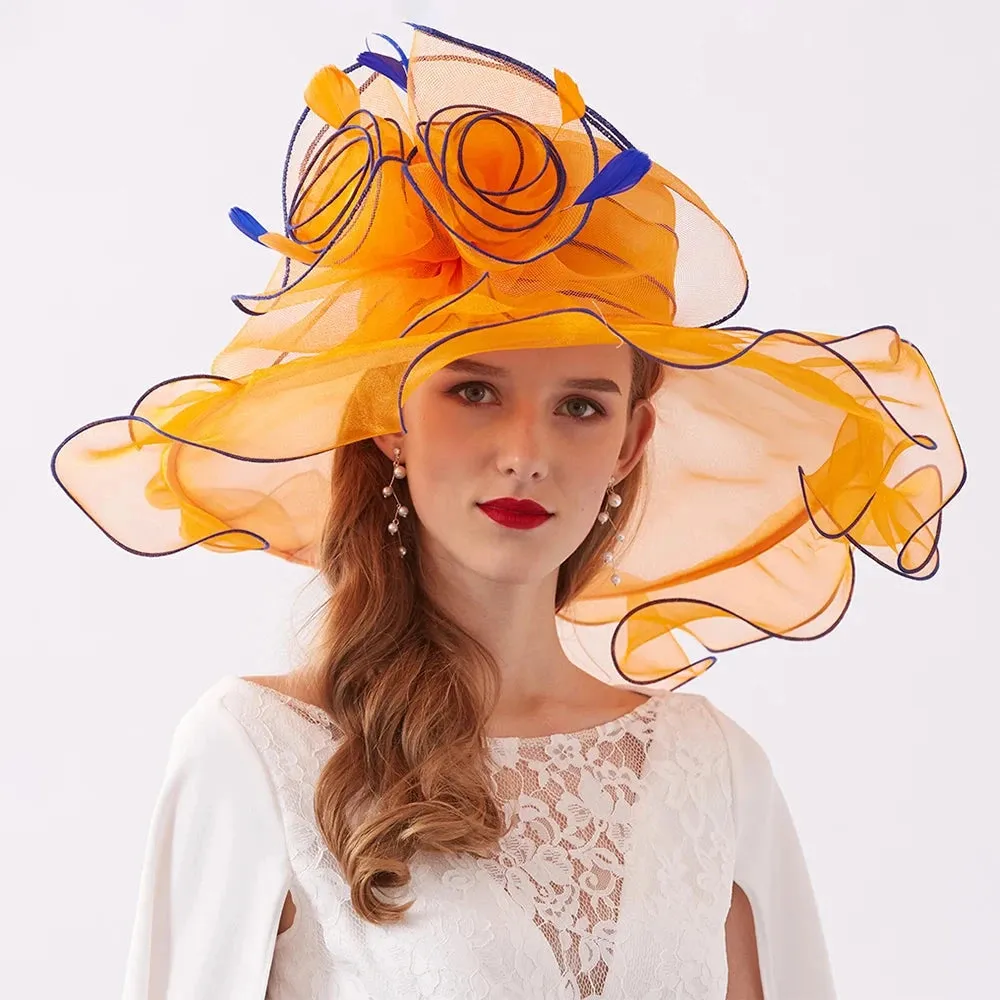 Wide Brim Organza Kentucky Derby Hats Spring Race Season