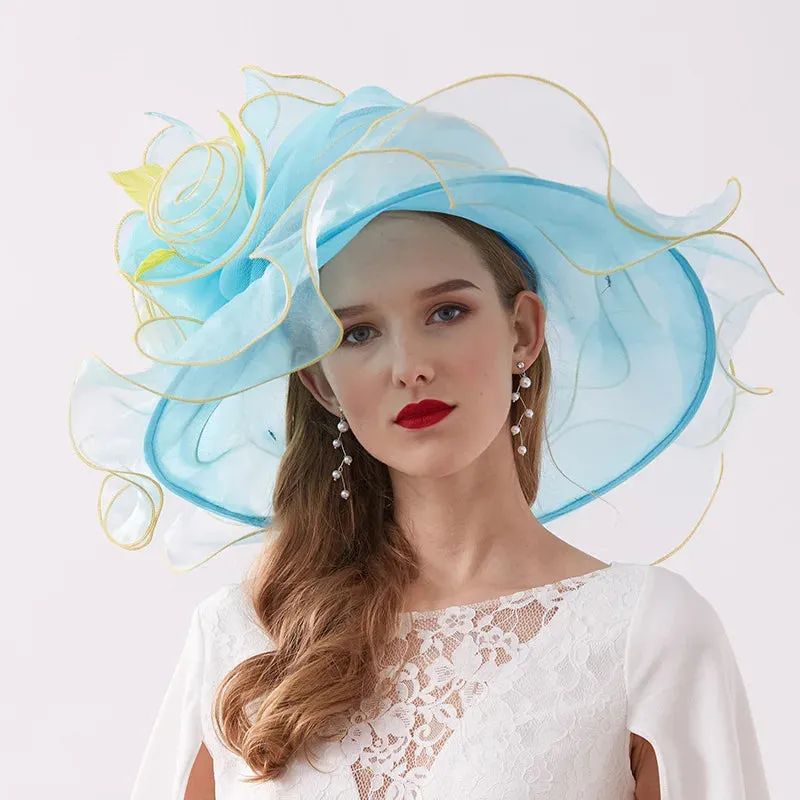 Wide Brim Organza Kentucky Derby Hats Spring Race Season