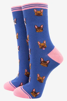 Women's French Bulldog Bamboo Dog Socks