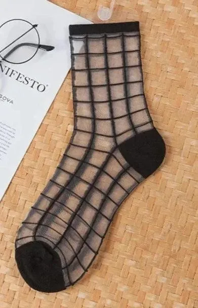 Women's Transparent Mesh Fishnet Short Socks