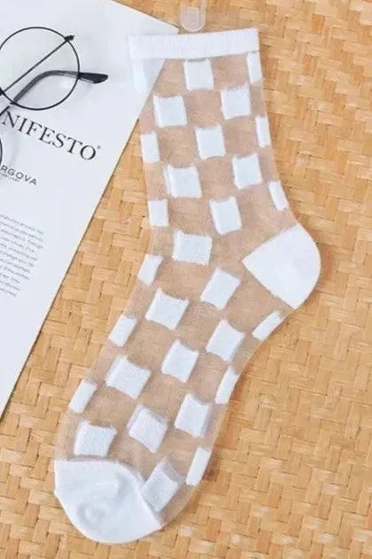 Women's Transparent Mesh Fishnet Short Socks