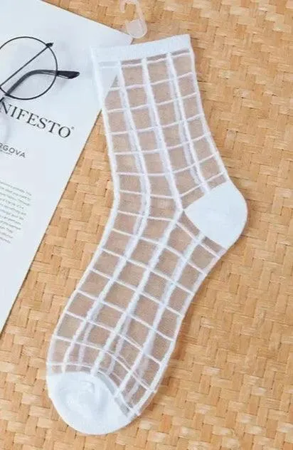 Women's Transparent Mesh Fishnet Short Socks