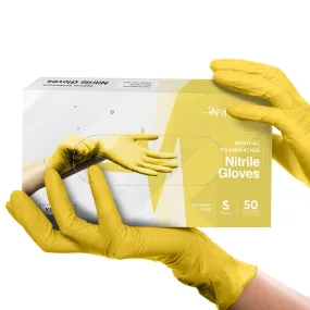 Yellow Disposable Nitrile Gloves