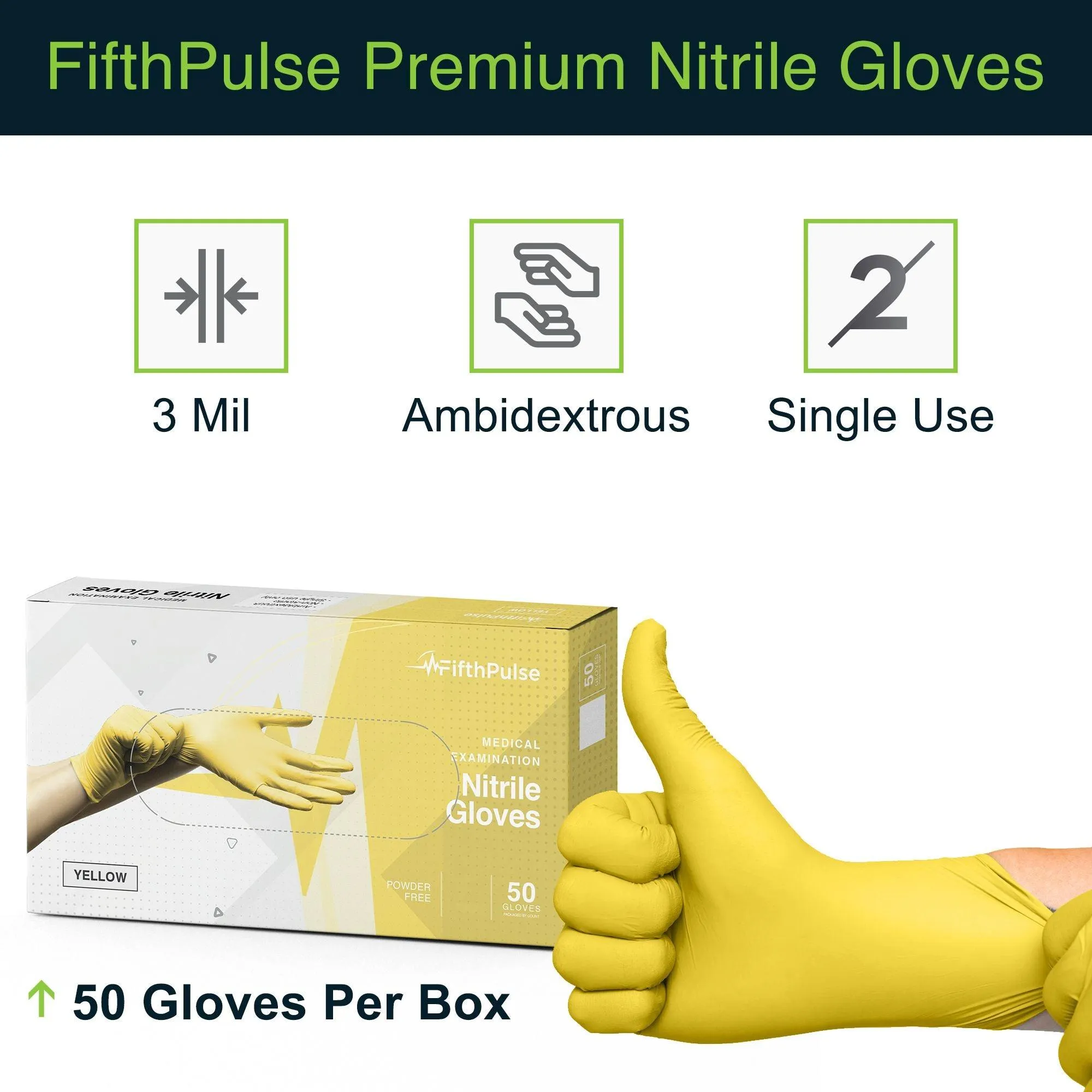 Yellow Disposable Nitrile Gloves