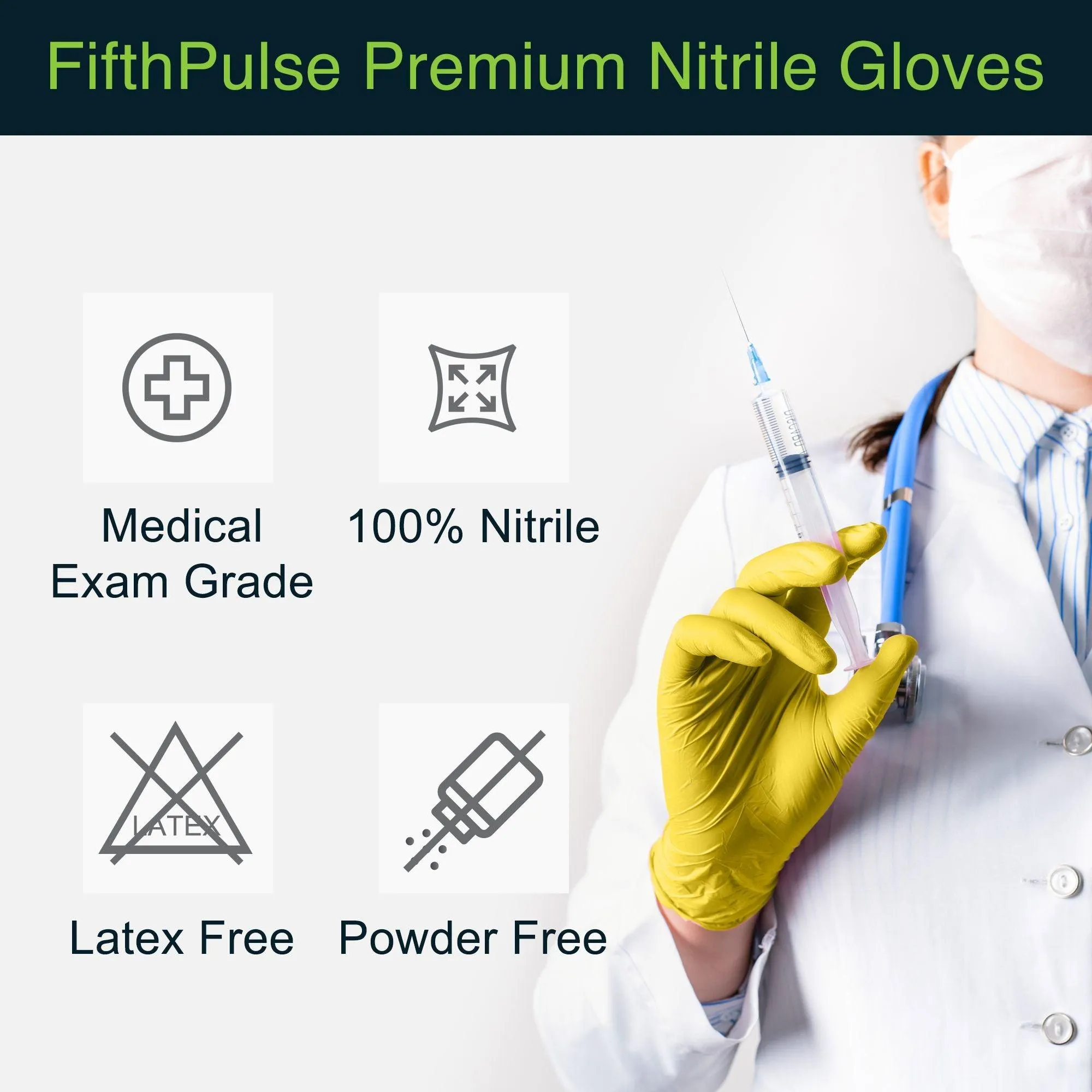 Yellow Disposable Nitrile Gloves